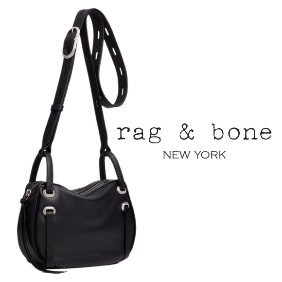 RAG & BONE goatskin leather black crossbody camera bag